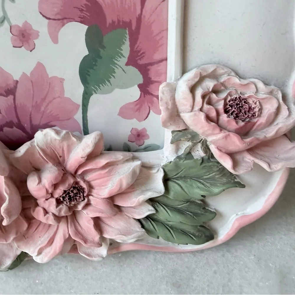 Laura Ashley Pink and White 3 D Floral Frame